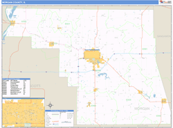 Morgan County, IL Zip Code Wall Map