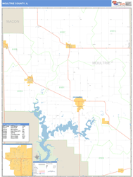 Moultrie County, IL Zip Code Wall Map