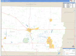 Perry County, IL Zip Code Wall Map