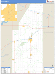 Piatt County, IL Wall Map