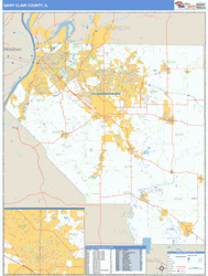 St. Clair County, IL Zip Code Wall Map