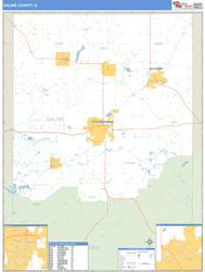 Saline County, IL Zip Code Wall Map