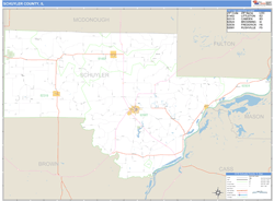 Schuyler County, IL Zip Code Wall Map