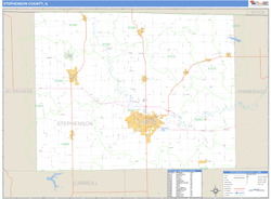 Stephenson County, IL Zip Code Wall Map