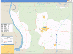 Union County, IL Zip Code Wall Map