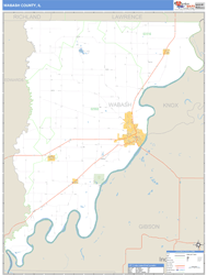 Wabash County, IL Zip Code Wall Map