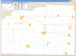 Washington County, IL Zip Code Wall Map