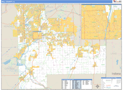 Will County, IL Zip Code Wall Map