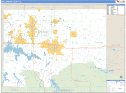 Williamson County, IL Zip Code Wall Map