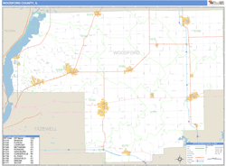 Woodford County, IL Wall Map