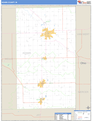 Adams County, IN Zip Code Wall Map