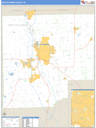 Bartholomew County, IN Wall Map