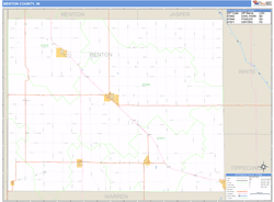 Benton County, IN Zip Code Wall Map