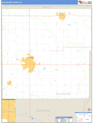 Blackford County, IN Zip Code Wall Map