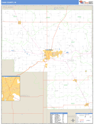 Cass County, IN Wall Map