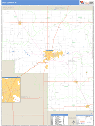 Cass County, IN Zip Code Wall Map