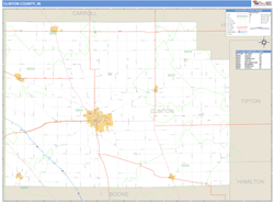 Clinton County, IN Zip Code Wall Map