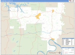 Crawford County, IN Zip Code Wall Map