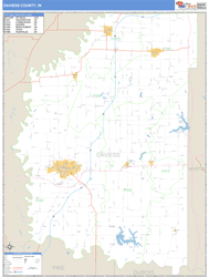 Daviess County, IN Zip Code Wall Map