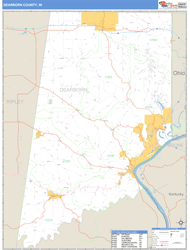 Dearborn County, IN Zip Code Wall Map