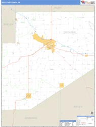 Decatur County, IN Wall Map