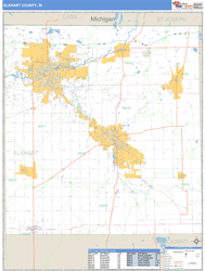 Elkhart County, IN Wall Map