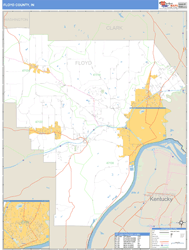 Floyd County, IN Zip Code Wall Map