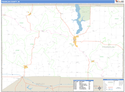 Franklin County, IN Zip Code Wall Map