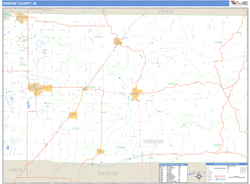 Greene County, IN Zip Code Wall Map