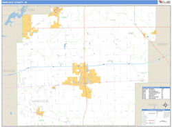 Hancock County, IN Zip Code Wall Map