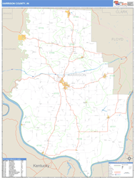 Harrison County, IN Zip Code Wall Map