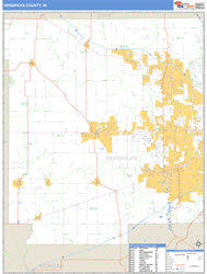 Hendricks County, IN Zip Code Wall Map