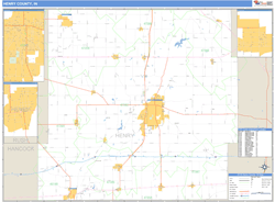 Henry County, IN Zip Code Wall Map