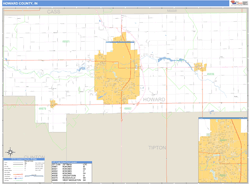 Howard County, IN Zip Code Wall Map