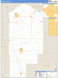 Jasper County, IN Zip Code Wall Map
