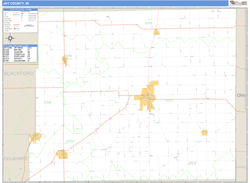 Jay County, IN Wall Map