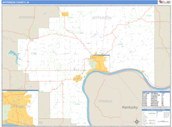 Jefferson County, IN Wall Map