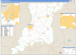 Knox County, IN Zip Code Wall Map