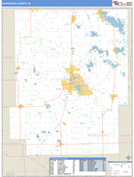 Kosciusko County, IN Zip Code Wall Map