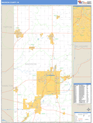 Madison County, IN Zip Code Wall Map