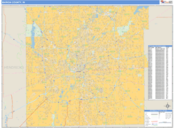 Marion County, IN Zip Code Wall Map