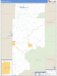 Martin County, IN Zip Code Wall Map
