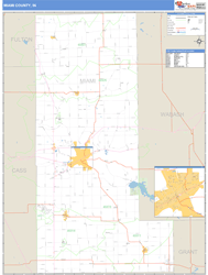 Miami County, IN Zip Code Wall Map