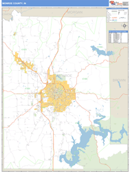 Monroe County, IN Zip Code Wall Map