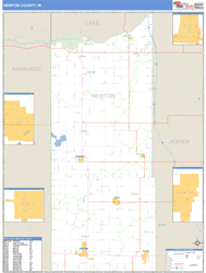 Newton County, IN Zip Code Wall Map