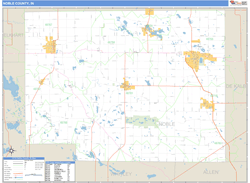 Noble County, IN Zip Code Wall Map