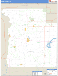 Parke County, IN Zip Code Wall Map