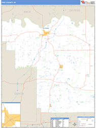 Pike County, IN Zip Code Wall Map