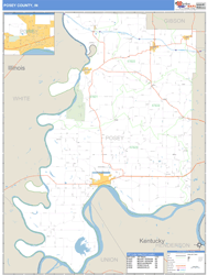 Posey County, IN Zip Code Wall Map