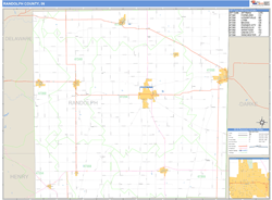 Randolph County, IN Zip Code Wall Map